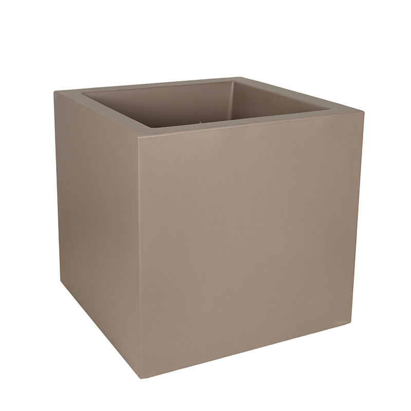 Fenice Cubo Ghiveci Pătrat Din Plastic Cu Perete Dublu Maro 85X85X85Cm