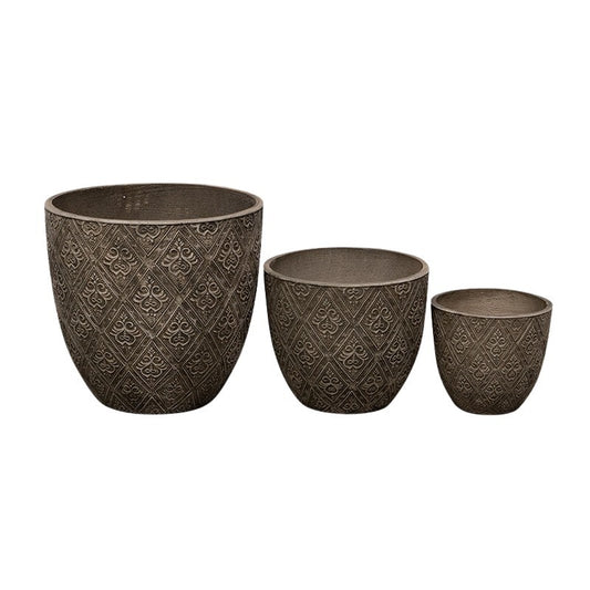 Sacramento Classic Set Oală Compozită Maro Antic 25,5X23-45X43Cm S/3