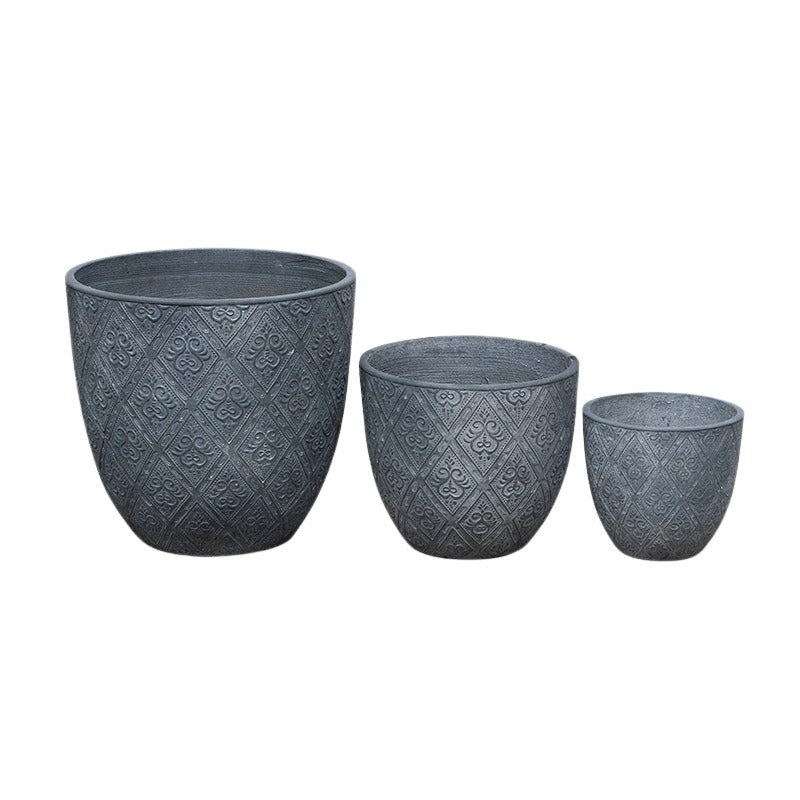 Sacramento Classic Set De Vase Compozite Gri Antic 25,5X23-45X43Cm S/3