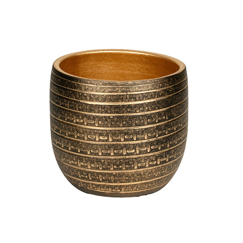 Solano Vas Ceramic Negru-Auriu 18X16Cm