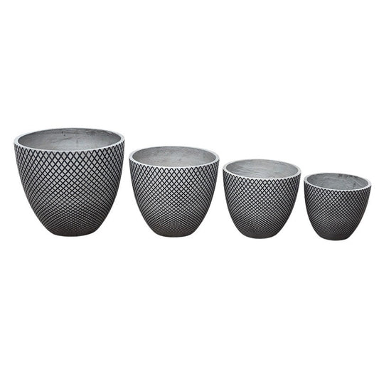 Madison Classic Set De Vase Compozite Negru-Gri Deschis 27X24-44X39Cm S/4