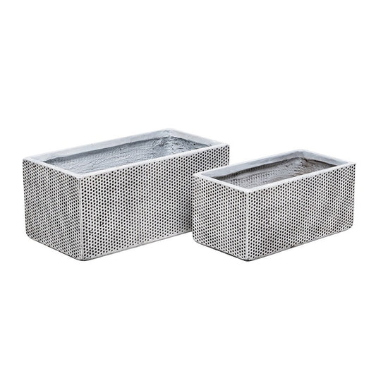 California Tetra Compozit Balcon Cutie Set Alb 44X23X20-55X28X24Cm S/2