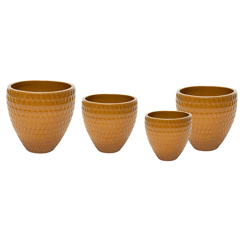 Noble Belly Set Ghiveci Ceramic Clasic Ocru 30X28-60X56Cm S4