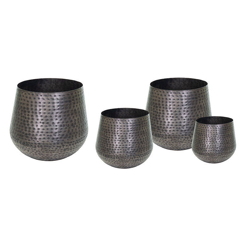 Madras Caldron Oală Metalică Set Oval Argint 26X22-50X38Cm S/4