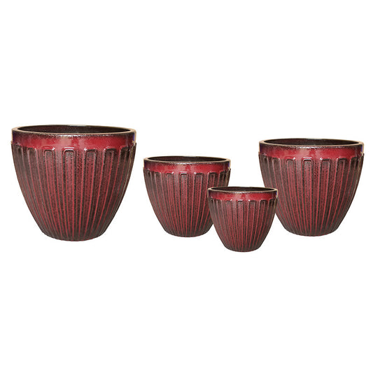 Noble Lines Set Ghiveci Ceramic Clasic Roșu Sânge 31X29,5-58X51Cm S4