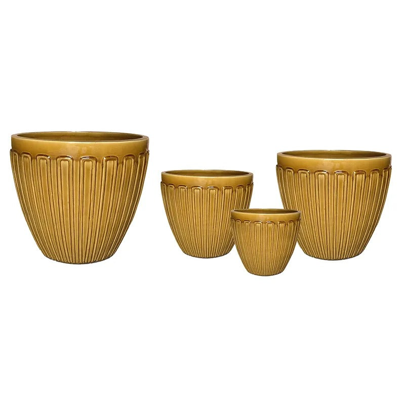 Noble Lines Set Ghiveci Ceramic Clasic Ocru 31X29,5-58X51Cm S4