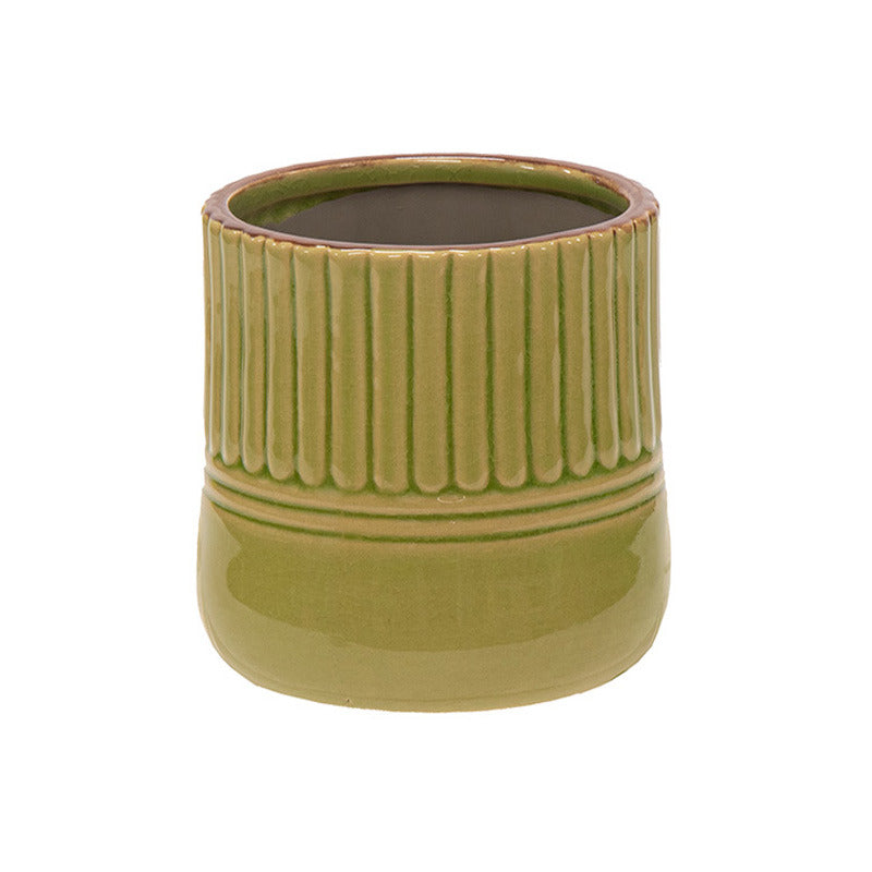 Loren Folds Cauldron Vas Ceramic Verde Kiwi 18X17Cm