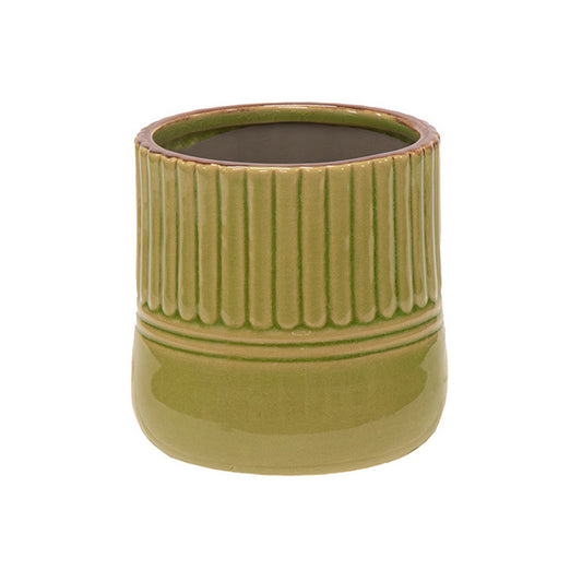 Loren Folds Cauldron Vas Ceramic Verde Kiwi 12,5X11Cm